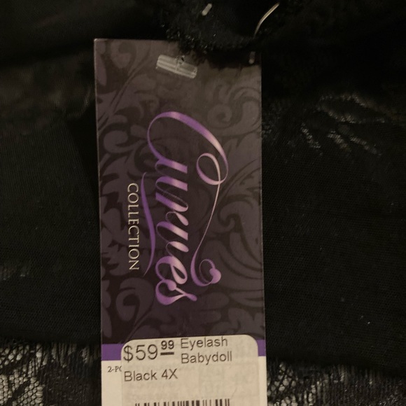 NWT Oh La La Cheri 2pc Black Babydoll set 4X - Picture 7 of 11